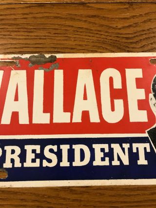 Vintage Metal George Wallace For President License Plate Car Tag 3