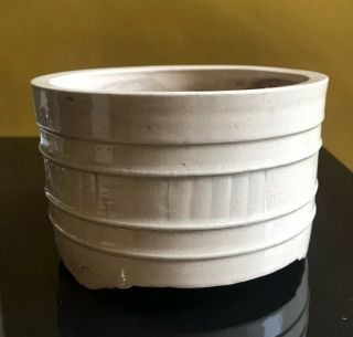 Antique Chinese Footed Brush Pot With Monochrome Glaze