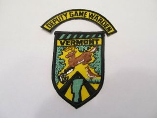Vermont State Conservation Deputy Game Warden Patch Old Cheese W/tab Brown Deer
