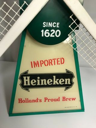 Vintage Early Version Heineken Beer Motorized Lighted Windmill Sign 2