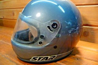 Vintage 1980 Bell Star Motorcycle Helmet Gray 7 1/4 Snell Dot