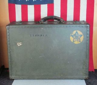 Vintage WWII 1940s US Navy Seapack Oshkosh Military Suitcase Luggage USN Tikkala 2