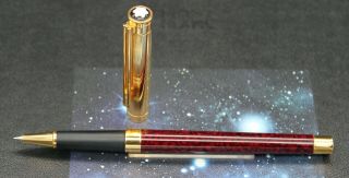 VINTAGE MONTBLANC NOBLESSE ROLLERBALL PEN SOLITAIRE DOUE GOLD RED MARBLED RESIN 2