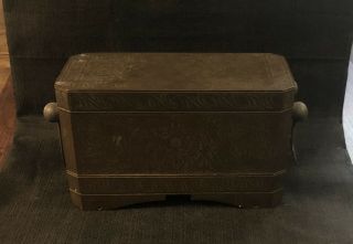 Bronze And Silver Inlaid Betel Nut Box - Old - Estate Find