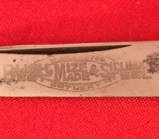 Vintage Blish Mize Silliman Pocket Knife 1930s W Etch Old Antique Knife Usa.
