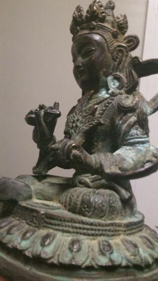 Antique Chinese bronze Buddha statue 2