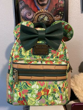 Minnie Mouse Main Attraction May Tiki Room Disney Loungefly Backpack Bag In Hand