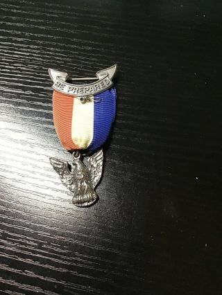 Vintage Boy Scouts " Be Prepared " Eagle Medal W/ribbon Bsa
