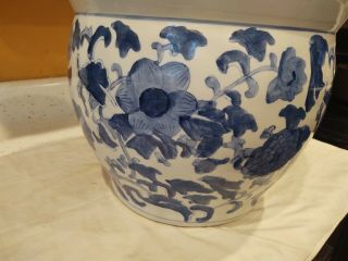 Chinese Ceramic Bowl Planter Jardiniere 13 1/2 