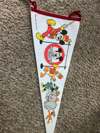 Vintage Mickey Mouse Club Walt Disney Productions Felt Pennant