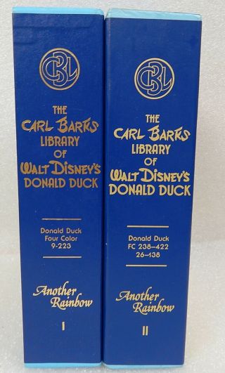 1984 Carl Barks Library Disney Donald Duck Hc Book Set Rainbow Pub Vol 1 2