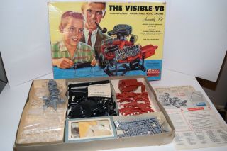 Vintage 1960 Renwal The Visible V8 Transparent Operating Auto Engine Model Kit