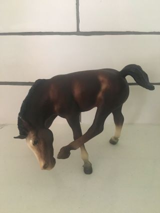 Foal Breyer Brown Vintage Scratching Horse Chin With Pony Hoof 6” X 5”