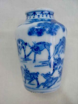 Antique Chinese Miniature Porcelain Blue & White Vase Direct From Private Estate