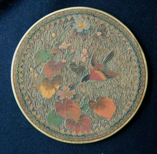 Japanese Totai Tree - Bark Cloisonne Plate - - Meiji Period