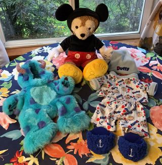 Disney Parks Duffy Bear Mickey Mouse Monsters Sully Costume Nautical Pajamas Euc