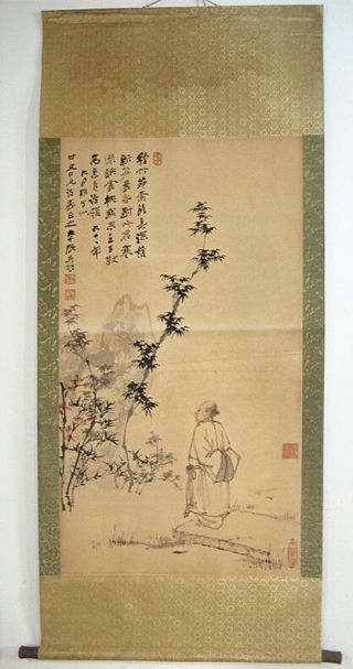 Chinese Scroll Painting Wise Man - By Zhang Daqian張大千 高士图