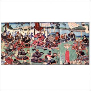 Utagawa Yoshikazu Ukiyo - E Japanese Triptych Woodblock Print Edo Period