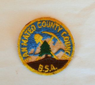 Vtg 2” Boy Scouts Bsa San Mateo County Council Ca Patch Pine Tree Shovel Pick