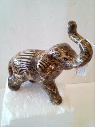Lavie Safari Collage Print Porcelain Ceramic Elephant Figurine