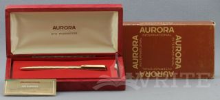 Vintage Nos Ballpoint Pen Aurora 98 Solid Gold 333 Complete Box