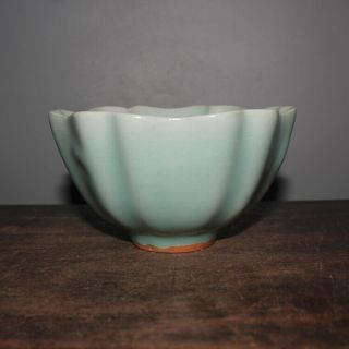Chinese Old Longquan Kiln Pink Green Glaze Porcelain Bowl