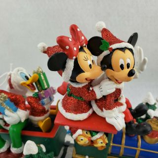 Disney Christmas Mickey Mouse & Friends On Train Figurine Florida Park Version