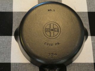 Vintage Griswold Set Of 2 Cast Iron Skillets 3 And 5 Small Logo