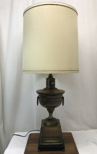 Vtg Frederick Cooper Urn Table Lamp Mid Century Mcm Hollywood Regency Drum Shade