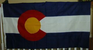 Vintage 1973 Colorado State Flag,  Defiance Annin Bunting Nos Cotton 3 X 5 Feet