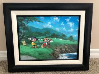 Disney “day At The Beach " James Coleman Mickey & Minnie Mouse Golf Giclee Le 195