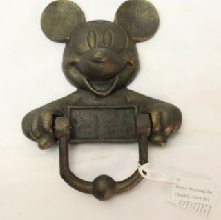 Disney Mickey Mouse Cast Iron Large Door Knocker Rare - Hard To Find