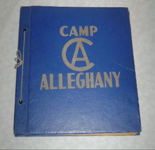 Vintage 1953 - 1954 Camp Alleghany Girls Summer Camp Scrapbook Greenbrier Co.  Wv