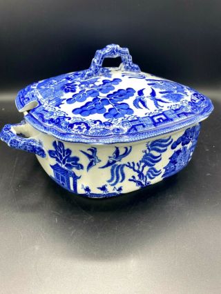 Vintage Wedgwood Blue Willow Covered Soup Tureen England