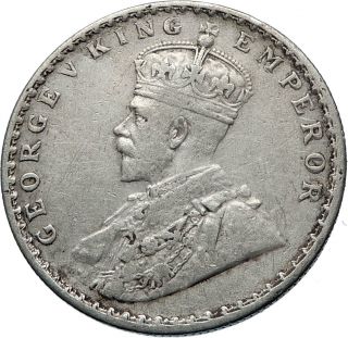 1912 INDIA UK King George V Silver Antique RUPEE Vintage Indian Coin i71850 2