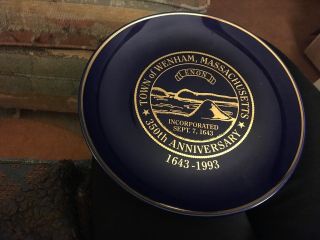 Town Of Wenham,  Massachusetts 350th Anniversary Plate
