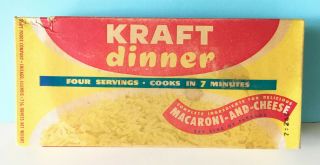 Vintage 1950s Kraft Dinner Macaroni And Cheese Box