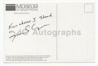 James Tague - John F.  Kennedy Assassination - Signed Photo Postcard 2
