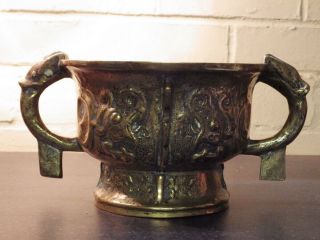CHINESE Heavy Quality Signed Antique LARGE BRONZE CENSER 2