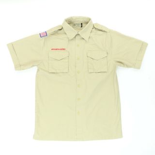 Boy Scouts Of American Adult Small 43 " S/s Button Uniform Shirt Cotton Blend