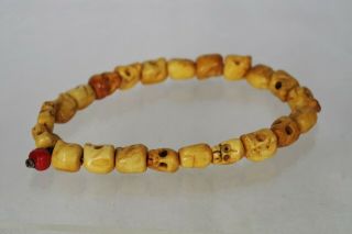 Antique Tibetan Buddhist Meditation Prayer Beads Mala Skull Bracelet 2