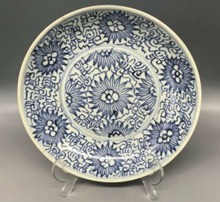 Antique Chinese Blue & White Starburst / Chrysanthemum Dish Diana Cargo / Desaru
