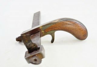 Vintage C.  S.  Osborne Pistol Grip Draw Gauge,  Leather Slitter,  Brass,  Rosewood