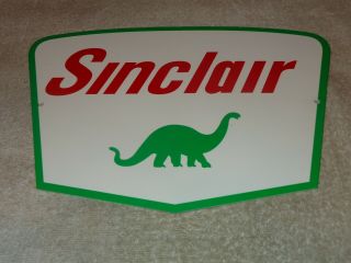 Vintage Sinclair Dino The Dinosaur Pump Plate 12 " X 8 " Metal Gasoline & Oil Sign