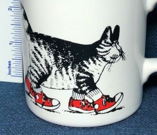 Vintage With Old Style Markings Kliban Cat & Red Sneakers Cup Mug Made England