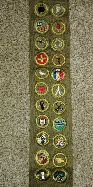 Vintage Boy Scouts Merit Badge Sash From Early 1960s