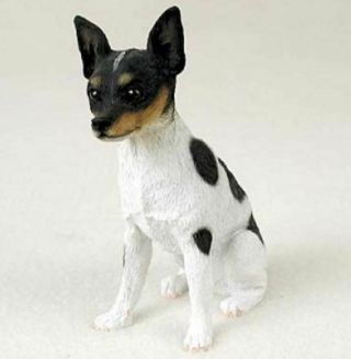 Rat Terrier Dog Figurine Statue Hand Painted Resin Gift Pet Lovers