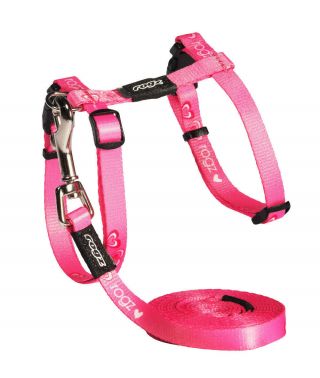 Rogz Cat Harness And Leash Set - Kiddycat Small Neck 8 - 12in Chest 9 - 15in Pink