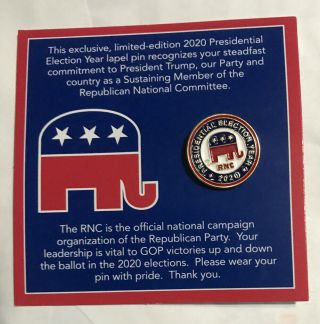 Limited Edition 2020 Presidential Election Year Lapel Pin Rnc