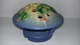Vintage Roseville Pottery Flower Frog Blue/yellow/green/peach Shape 37